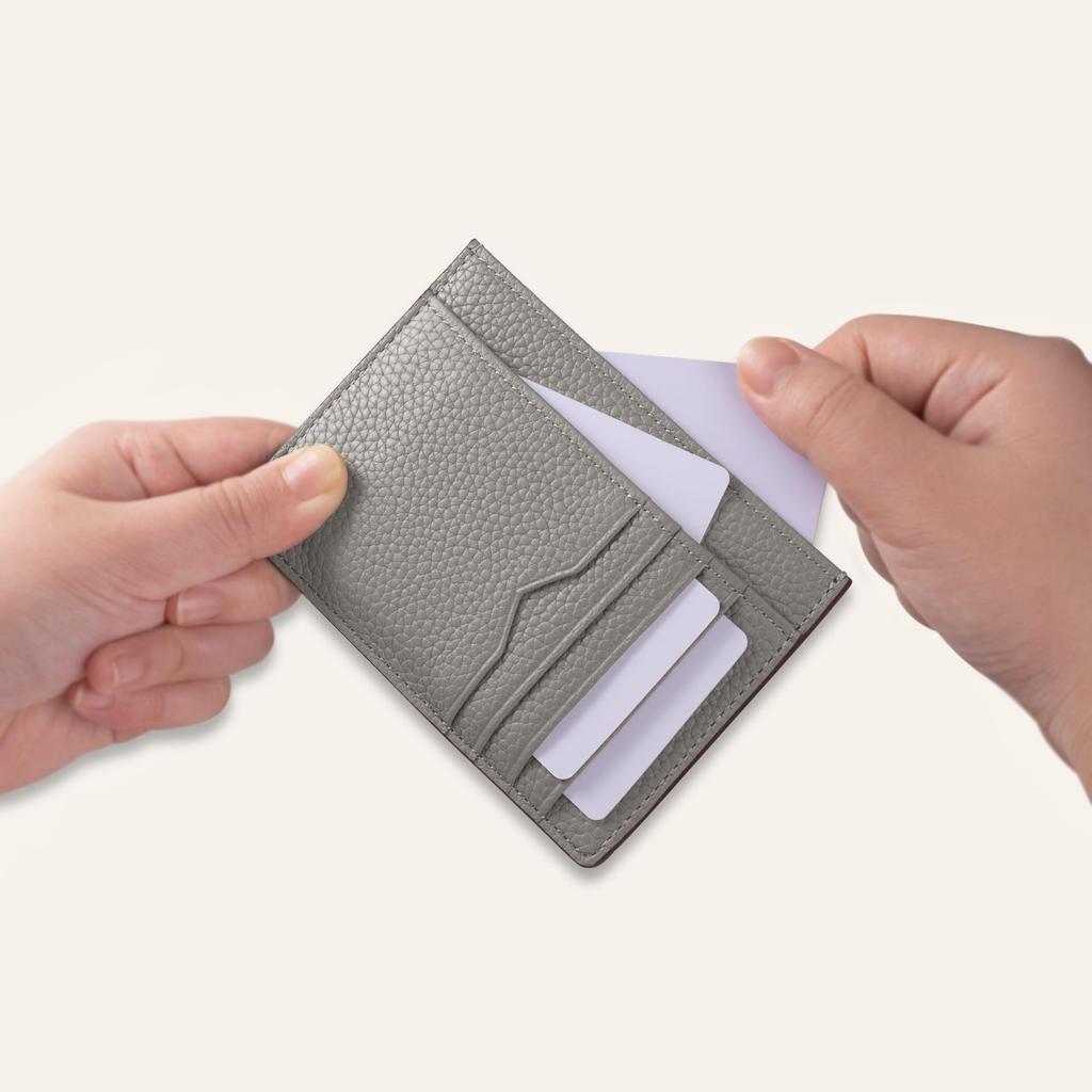 COGURE Slim Mini Genuine Shrink Calf Large Card Case Gift Box Cyan Wallet, Leather, Capacity, Style, Unisex, Included, COPCC110,