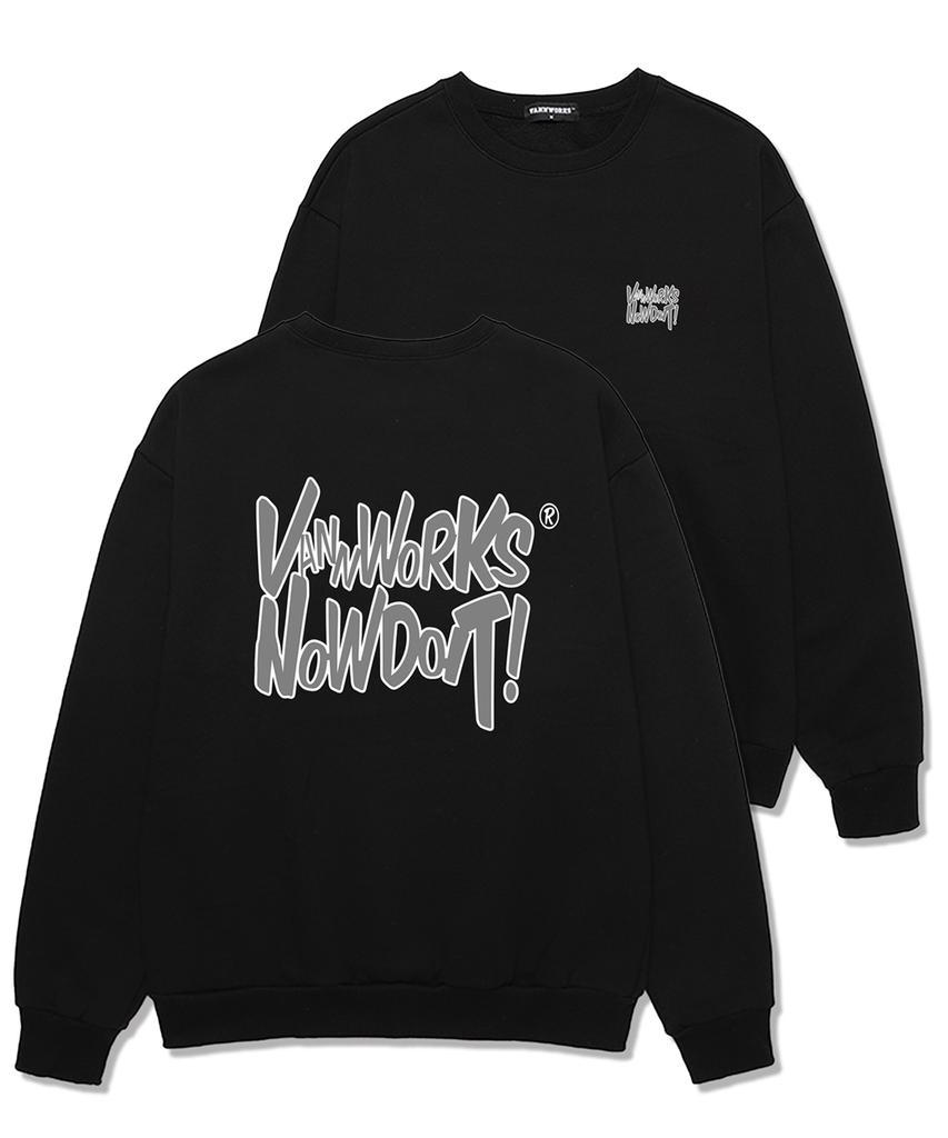VANNWORKS Now Doit Outline Oversized Sweatshirt (Vls0085) Black