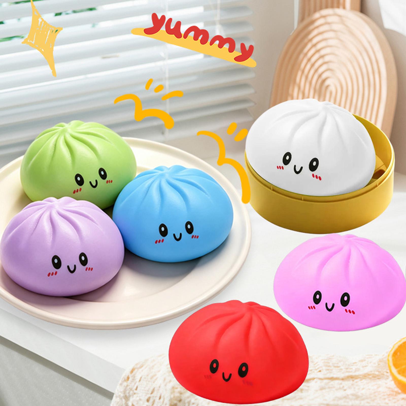 

Realistic Giant Steamed Bun, A Toy With A Steamer, A Slow- Dough Ball Designed For Stress Relief(Random Color). One Size