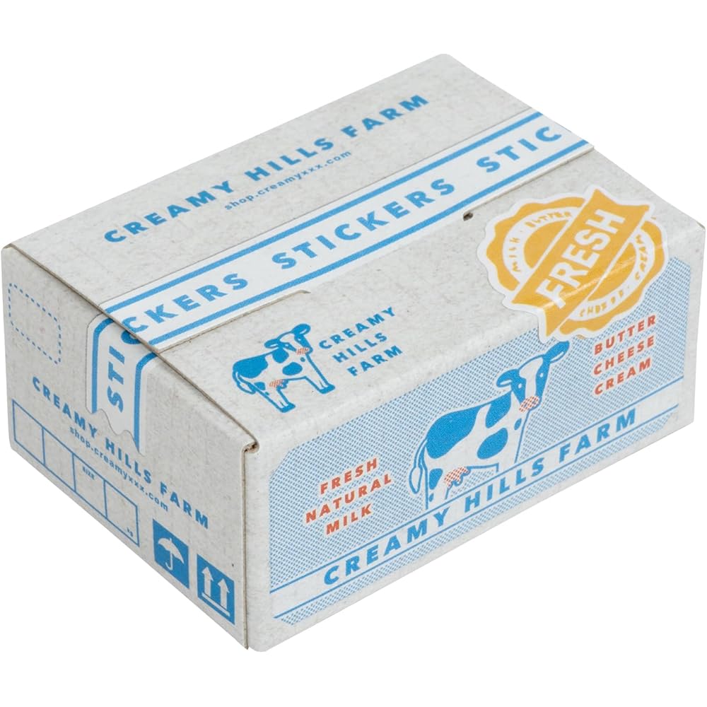 GreetingLife Box Seal Milk GLCK-60 Adhesive Stickers for Gift Wrapping and Crafts