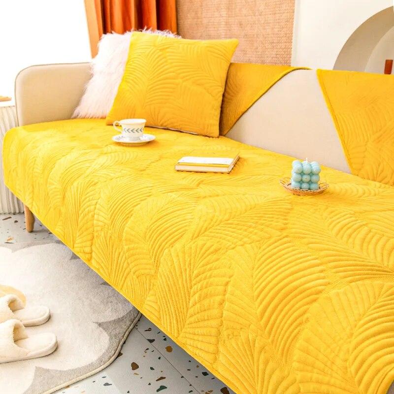 Velvet Sofa Cover Winter Thickening Non-Slip Plush Sofa Full Cover Towel Cloth Breathable Living Room Sofa Furniture Cover