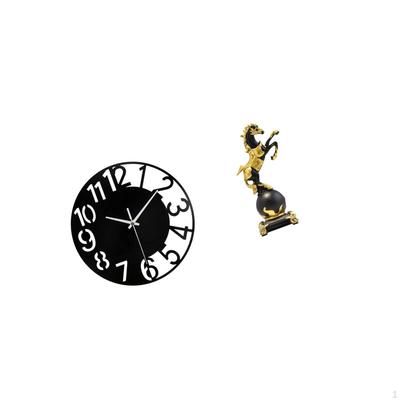 Modern Horse Figurine Statue Decorative Wall Clock Silent Animal Sculpture Collection for Living