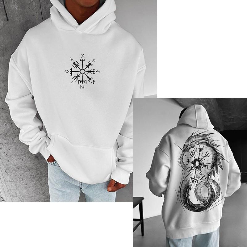 Unisex Hooded Sweatshirt Digital Print Streetwear Loose Fit Winter Casual Long Sleeve Pullover Teens Adults