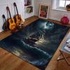 "Moonlit Ship In Stormy Seas" Patterned Carpet a Non Slip Rug Suitable for All Seasons and Any Setting, Gift