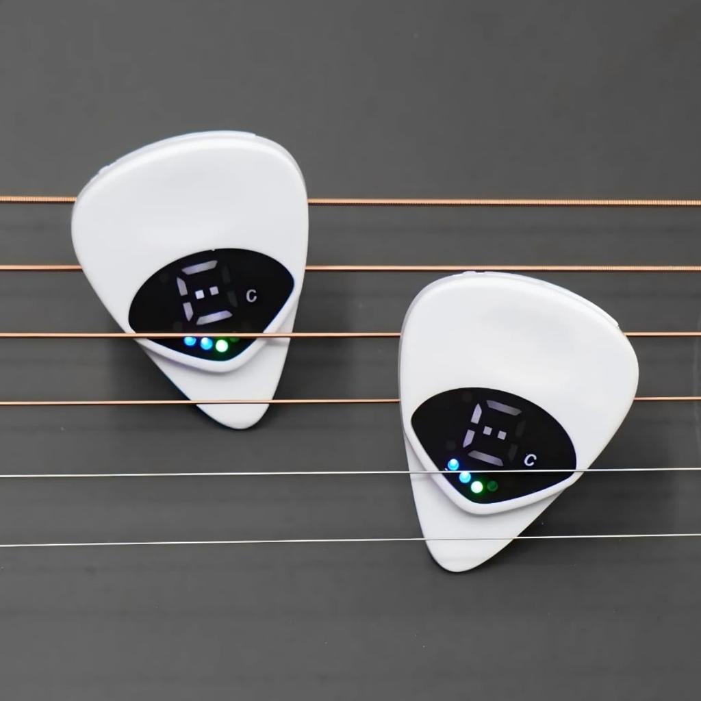 2-in-1 Guitar Pick Tuner/Digital Pick Tuner W/LED Screen Display/ for Electric & Acoustic Guitars,Violin,12 Equal Temperamen