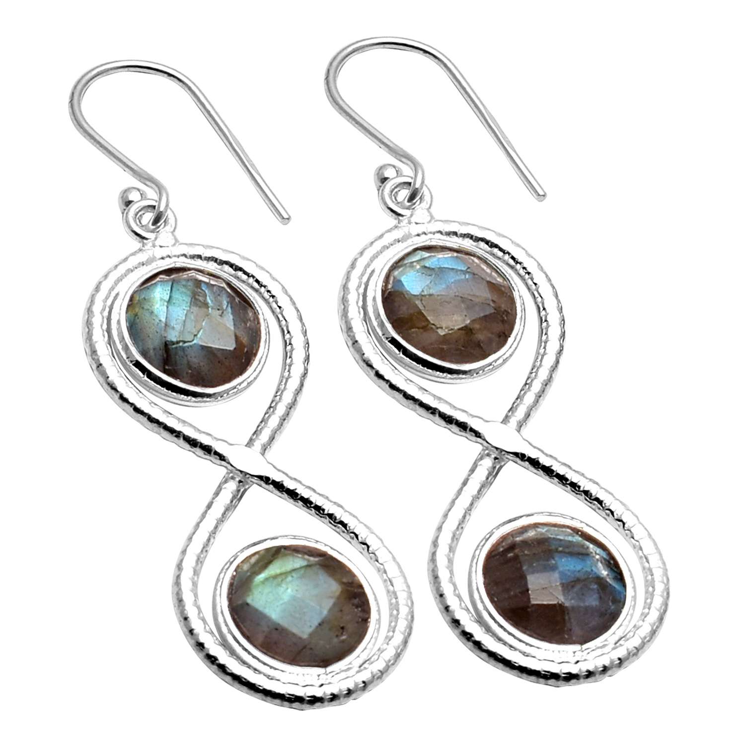 

Labradorite Gemstone Earrings Solid 925 Sterling Silver Handmade Earrings Jewelry Gift For Women And Girls E-2770