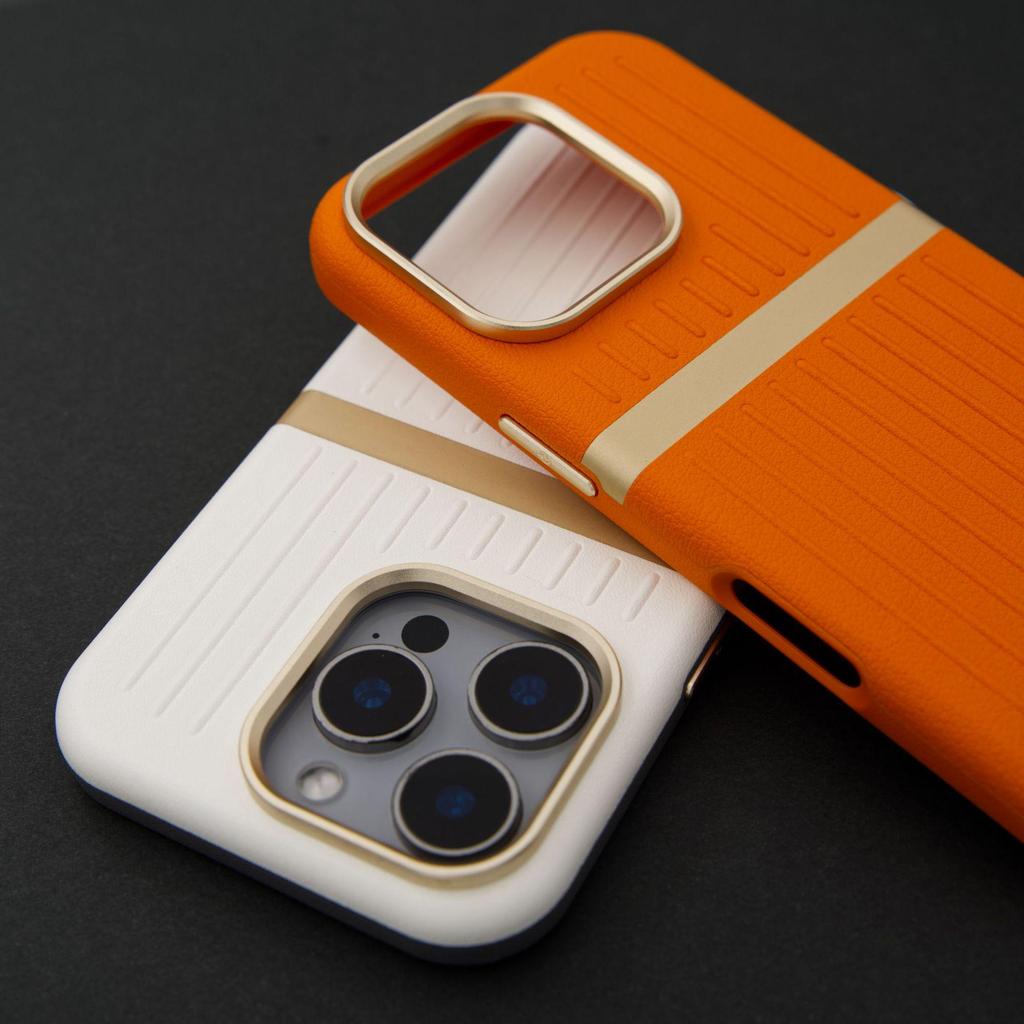 iPhone 17 Pro Max Leather Stripe Magnetic Anti-Fall Case