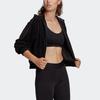 adidas Women's Velour Full-Zip Hoodie Black H25101