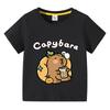 T-shirt en coton pour enfants T-shirt Capybara pour enfants 3-10 ans Garçons Mignon Capybara Col rond Hauts T-shirt Vêtements pour enfants Pour l'été