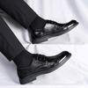 Black Gentleman Dress Shoes Men Brogues Oxford Shoes High Quality Suit Shoes for Men Classic Men's Business Casual Leather Shoes
