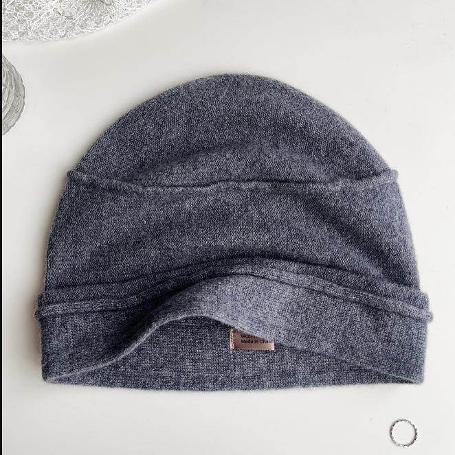 

24 Осінньо-зимова м яка бавовняна мериносова вовна 100% вовна В язана шапка-укладач маленька в язана шапка для чоловіків і жінок Elastic Knitting (55~ 60CM) сірий колір