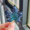Festive Leaf Pin 1/3Pcs Maple Brooch Colored Rhinestone Enamel Thanksgiving