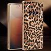 Telefon za nic (3a) Pouzdro s leopardím potiskem potažené PU kůží PC+TPU galvanizovaný kryt na telefon