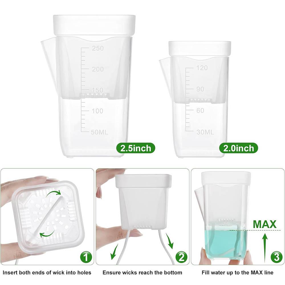 15 pots d'arrosage automatique pour plantes Mini pots à semis Pot de fleur en plastique translucide Pot de propagation de plantes avec réservoir