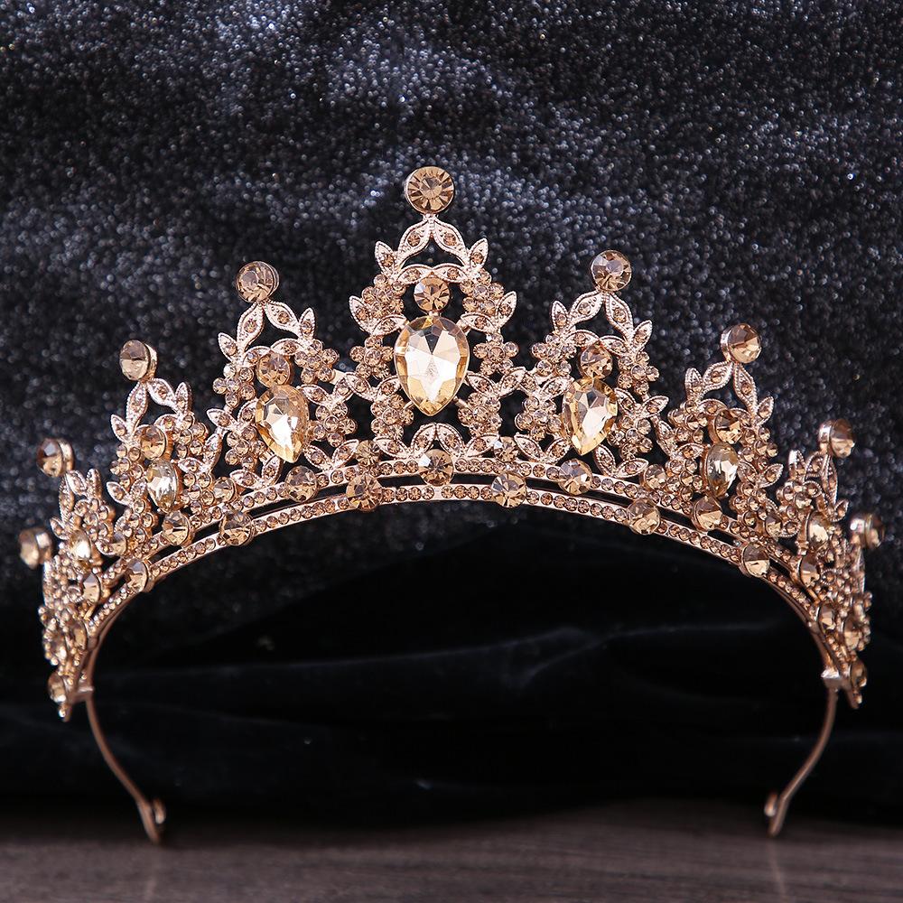 DIEZI Luxury Elegant AB Crystal Crown Hair Accessories Tiara For Women Party Red Purple Rhinestone Bridal Crown New Hair Zircon