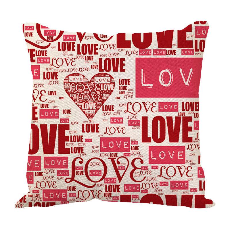 New Valentine'S Day Love Letter Pattern Pillow Cover Sofa Pillow Cover Premium Durable Quality Useful Practical