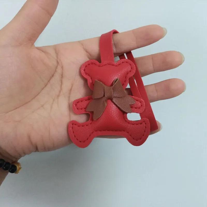 Cartoon PU Animal Key chain Cute Bear Keyring For Women Keychain Backpack Pendant Ornaments Girls Gift