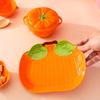 Creative Ceramic Pumpkin Fruit Tableware Household Children'S Steamed Egg Bowl With Lid Binaural Dessert Salad Dish Combination