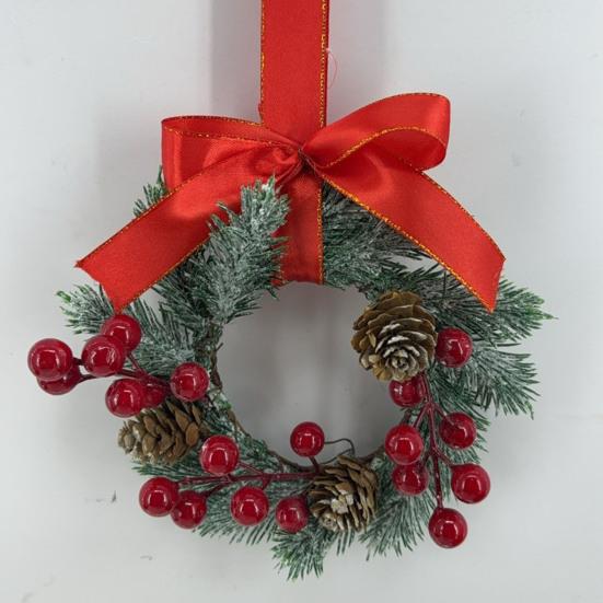Christmas Cabinet Wreath Pine Needles Berries Pine Cones Decor Kitchen Shelves Indoor Outdoor Garland