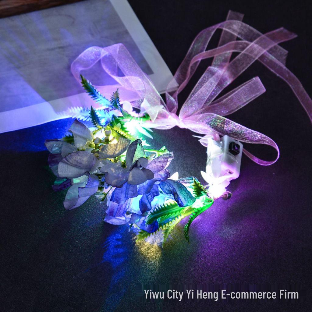 Luminous Camellia Wrist Flower for Kids' Performances - Fairy Sparkle Wristband & Photography Prop