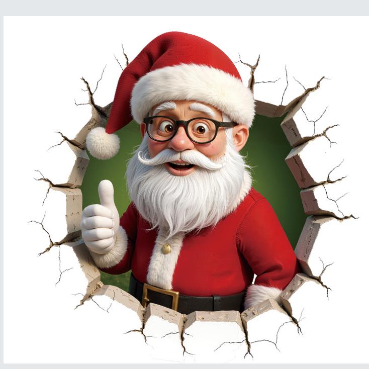 Multicolor Christmas Toilet Sticker Cartoon PVC Xmas Sticker Santa Broken Wall Xmas Ball Decorative Sticker Home Decoration