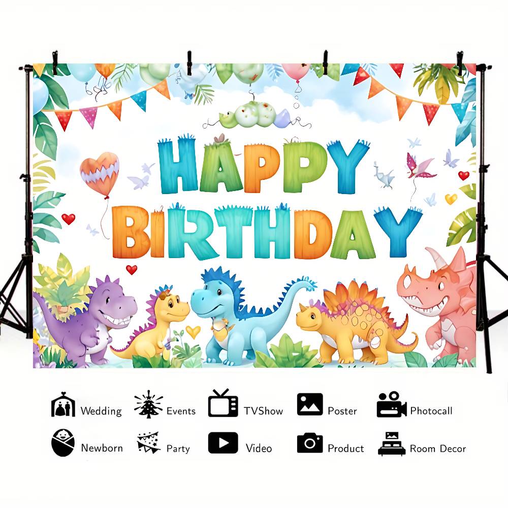 Inosaur Jungle Birthday Party Background Photography Castle Wizard Platform Street Birthday Party Decoration Gifts Props Poster