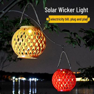 Outdoor Rainproof Solar Hanging Zen Lantern: Atmospheric Pendant Light for Trees and Courtyards