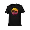 Retrowave Sunset With Palm Trees TShirt Soft Lightweight Cotton TShirt