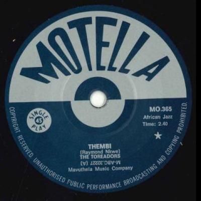 Disque 7 pouces TOREADORS - Thembi / Gwinyitshe MRB7172 Motella/Mr Bong 2021 UK Jazz