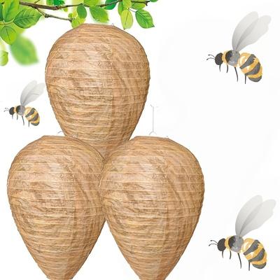 Simulation Wasp Nest, Natural Bee Repellent, Outdoor Hanging Artificial Beehive, for Garden Patio Porch Courtyard