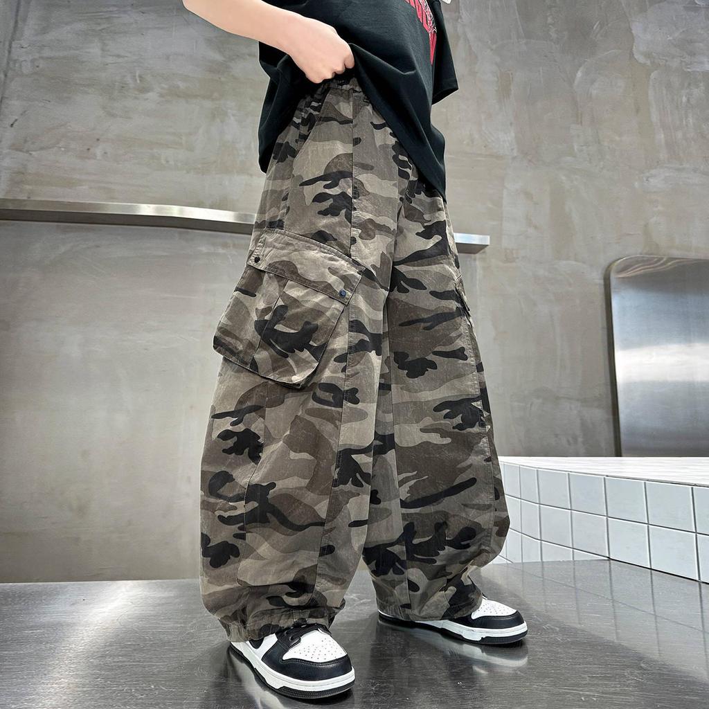 Pantalones de Trabajo Camuflaje de Moda para Niños - Colección Primavera 2026 para Niños Medianos y Grandes