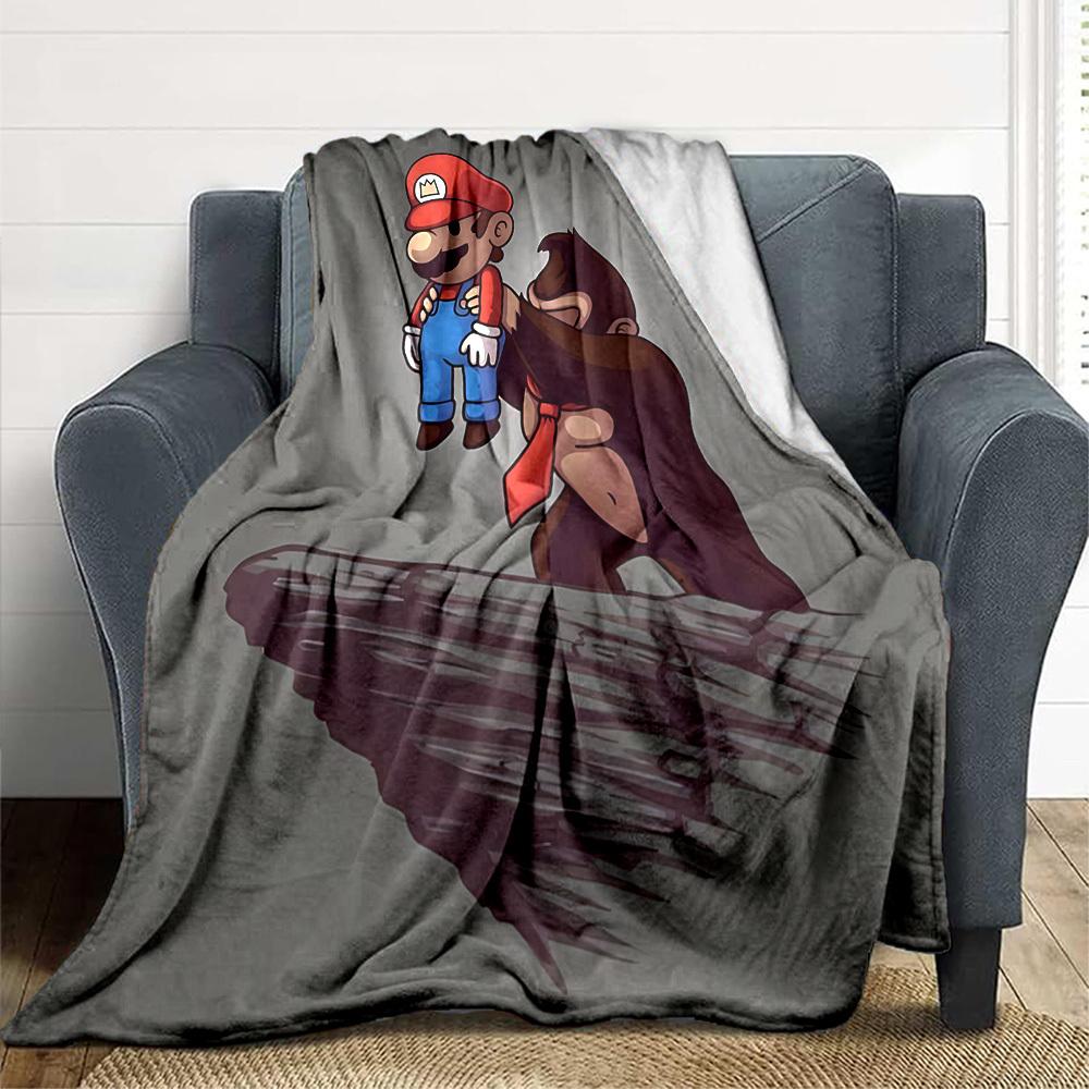 1 Stück Mario Dämon Flanell Decke, Weich Hautfreundlich mit Digitaldruck, Verschiedene Größen Verfügbar für Familie, Freunde, Geburtstag