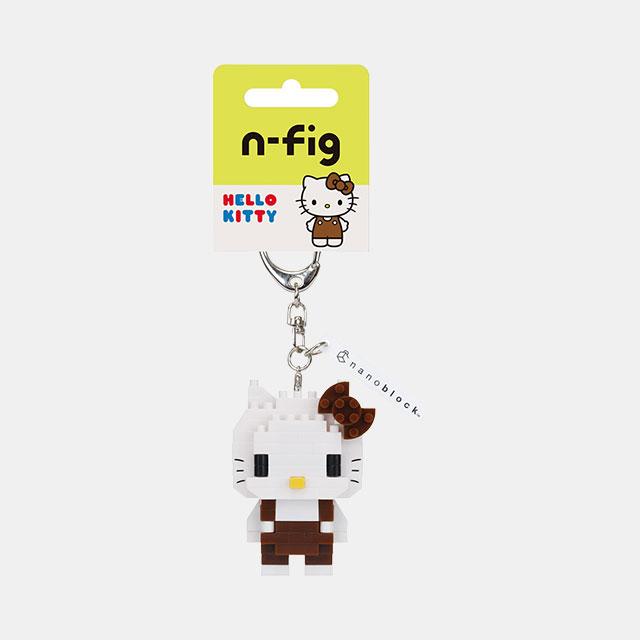 [bandai] Nanoblock Figure Keychain n-fig Hello Kitty Brown