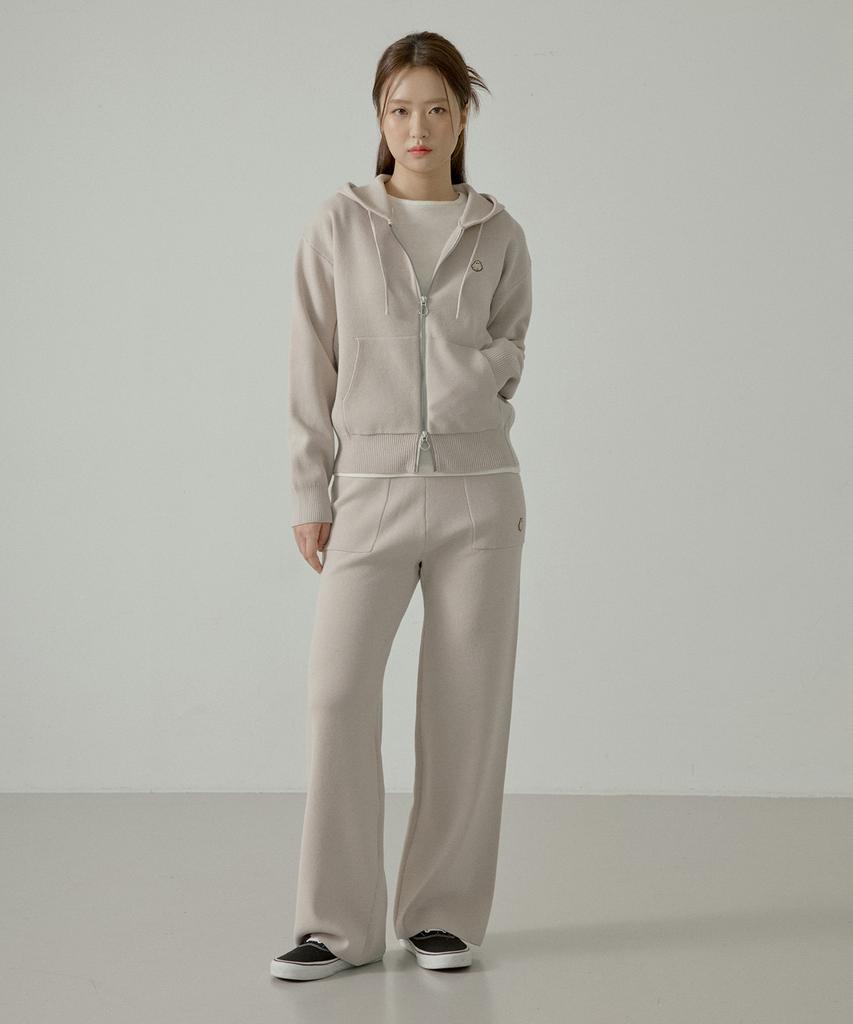 HYPERREET Unisex Ghost Club Knit Wide Pants [Light Gray]_Hg1Sp901