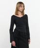 Kimjisu Cross-Draped Top _ Black