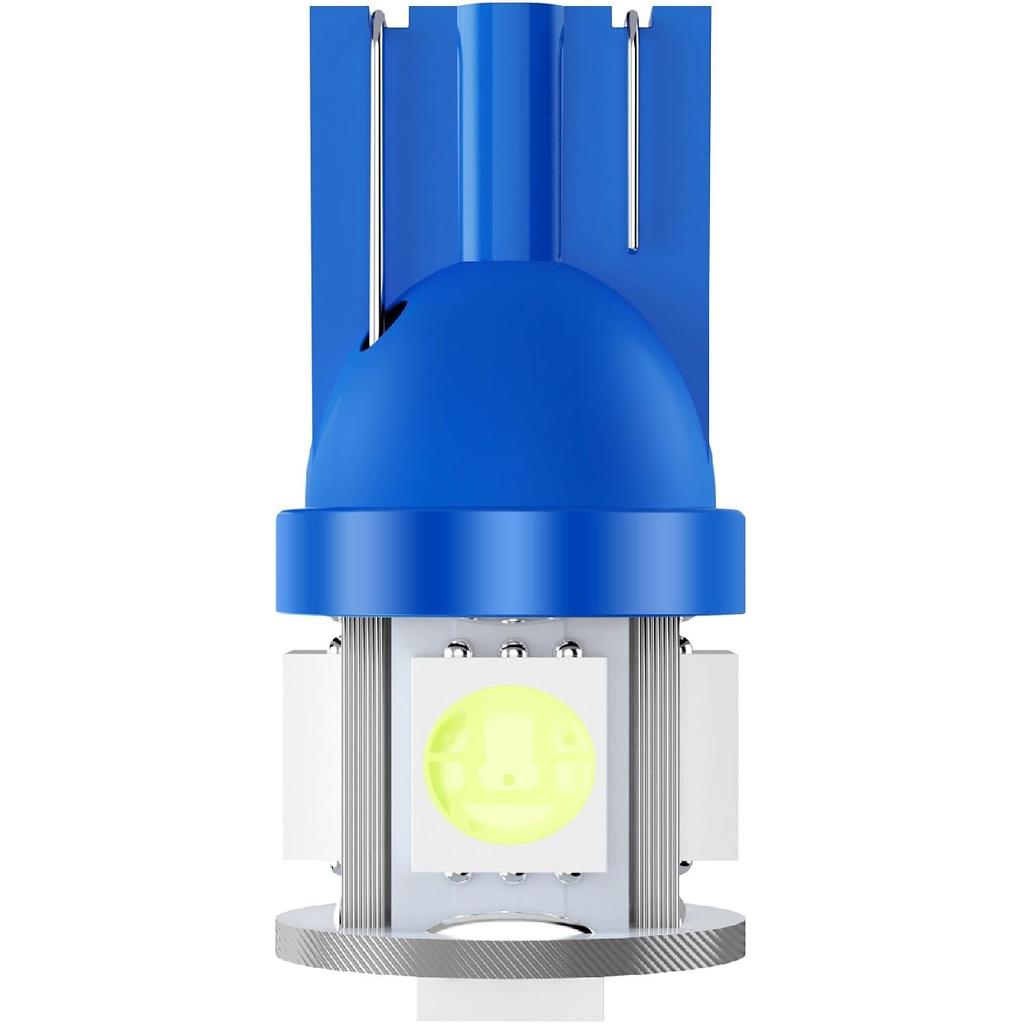 cciyu 5 Pack T10 168 194 wedge 5-5050-SMD Ice Blue LED Bulbs Replacement fit for Cab Marker Light lamps combo 1999-2012 For Ford F250 Super Duty F350