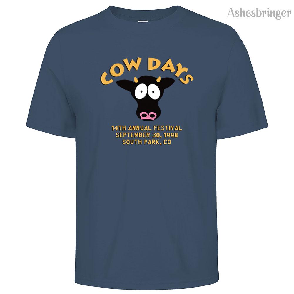 Funny Anime South Park Cow Day Graphic Printed Cotton Men's T-Shirt Loose Casual Street Style For Men and Women