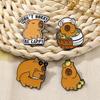4 Stück Cartoon Capybara Emaille Abzeichen Niedliche Legierung Metall Pins Anstecknadeln Für Rucksack Kleidung Hut Dekorieren Schmuck Zubehör
