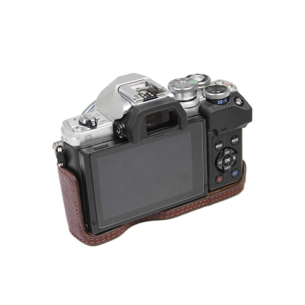 kinokoo OLYMPUS E-M10 Mark IV Half Case, Genuine Leather (Coffee)