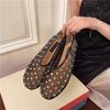 Fashion Luxury Crystal Rivet Design Mesh Sandals Women Light Breathable Flats Fashion Comfort Mules Shoes Elegant Loafers Ballet Shoes
