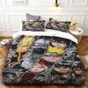 3-teiliges Anime-Bettwäscheset Naruto Bettbezug Bettwäscheset Hautfreundlich und Atmungsaktiv für Schlafzimmer Wohnheim