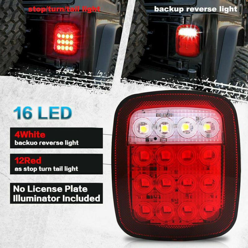 2pcs Car Led Rear Tail Light Installation Reversing Brake Lamp Modified Parts Compatible For Tj