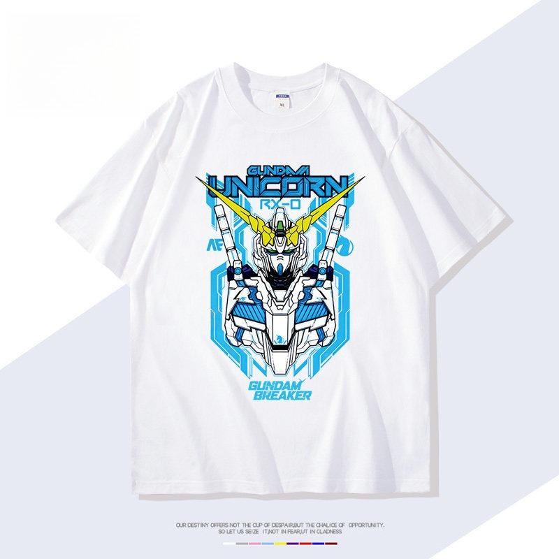 Japanese Anime Mobile Suit Gundam Printed T-shirt Men's and Women's T-shirt Men's Top Sports T-shirt Men's T-shirt Summe