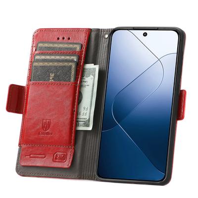 Dla Xiaomi 14T Pro Etui na telefon CASENEO Pokrowiec ze skóry PU Podstawka z portfelem blokującym RFID