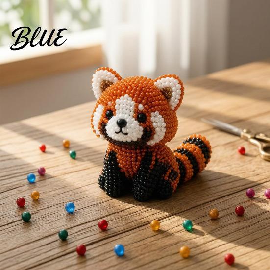 Sada pro výšivku skleněnými korálky 3D zvířátka, DIY sada korálkování pro začátečníky,