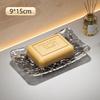 Light Luxury with Drain Hole Transparent Soap Box Glacier Patterned Non-slip Base Soap Holder Soap Dish Household Use