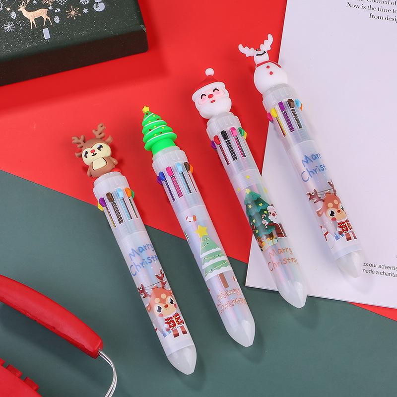 Penna a sfera festiva a dieci colori: Regalo di Natale perfetto e accessorio per diario