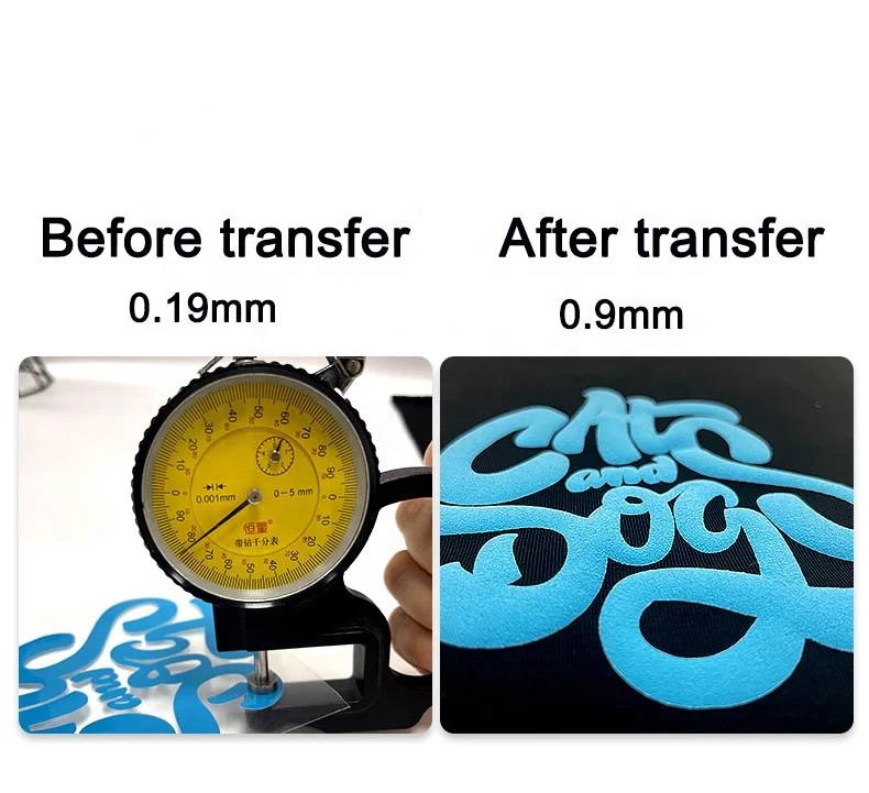 DETU Luminous Heat Transfer Vinyl Foaming Film Rolls Glowing Puff HTV for T-Shirt Textile Fabric Transfer Heat Transfer Printing