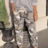Women Pants Camouflage Print Pockets Elastic Waist Full Length Casual Loose Women