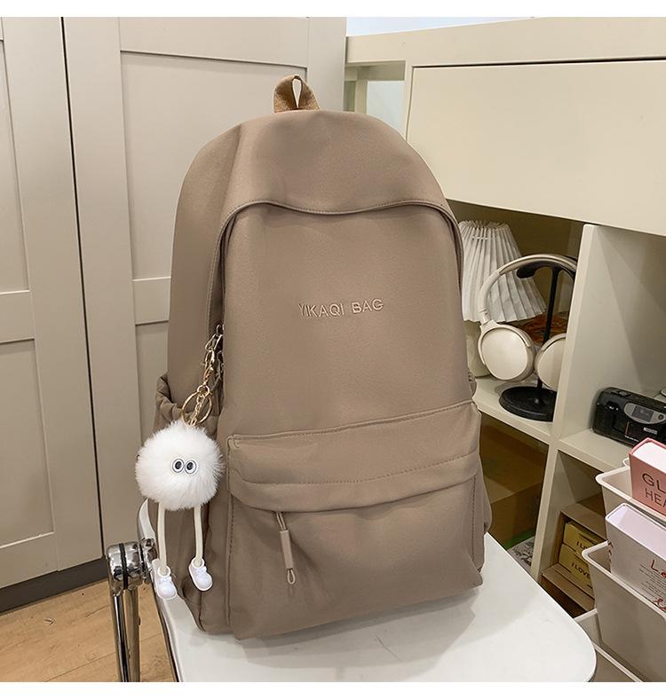 School Bag New Middle and High School Students Sweet Solid Color Large Capacity School Bag Casual Commuting Backpack Versatile Cute Simple Backpack